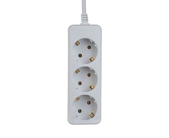  Удлинитель с заземлением Perfeo "POWERMATE", 1,5м, 3 розетки, белый (PF-PE-3/1,5-W) 