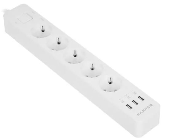  Удлинитель с USB зарядкой HARPER UCH-510 White 