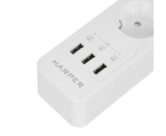  Удлинитель с USB зарядкой HARPER UCH-510 White 