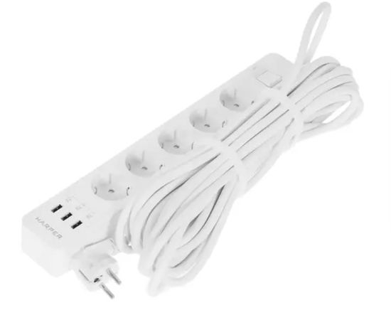  Удлинитель с USB зарядкой HARPER UCH-510 White 