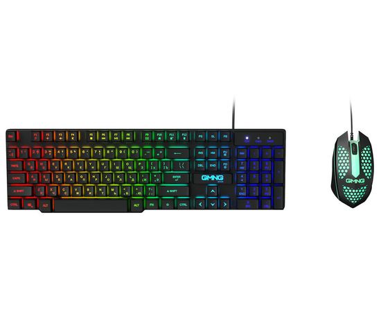  Клавиатура + мышь Oklick GMNG 400GMK клав:черный мышь:черный USB LED (1546779) 