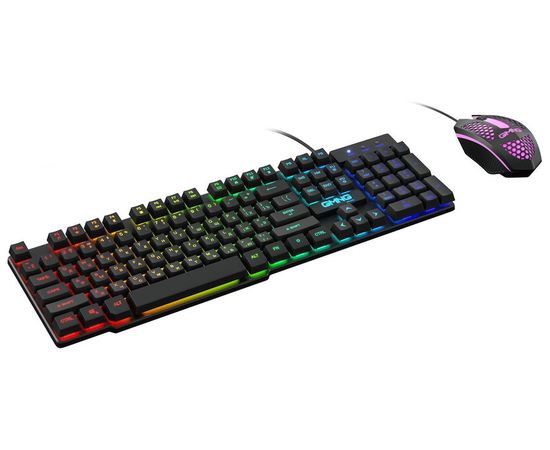  Клавиатура + мышь Oklick GMNG 400GMK клав:черный мышь:черный USB LED (1546779) 