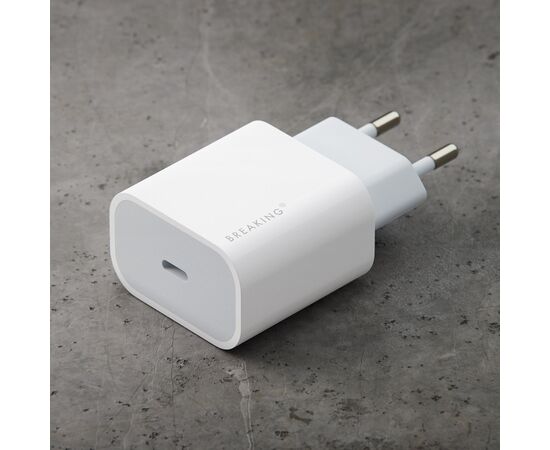  СЗУ Breaking WC04, USB-C, PD 20W, QC 3.0, 3A (Белый) 