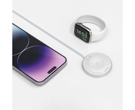  Беспроводное зарядное устройство QI Fast Charge 18W 2в1, белый, Deppa, 24021 