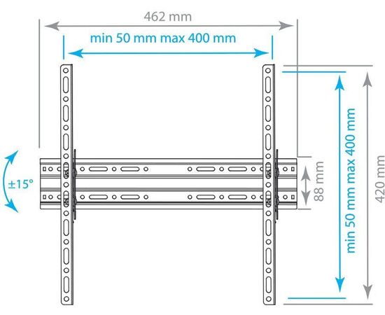  22"-65" Кронштейн Arm Media PLASMA-4 new Наклонный, черный  макс.55кг VESA 400x400 