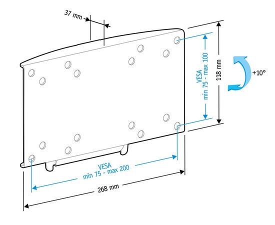  Кронштейн для телевизора Holder LCDS-5061 черный 19"-32" макс.30кг настенный наклон 