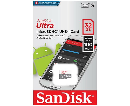  Карта памяти SANDISK (SDSQUNR-032G-GN3MN) MICRO SDHC 32GB UHS-I 