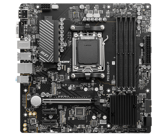  MB sAM5 MSI PRO B650M-P, AMD B650, 4xDDR5 1PCI-Ex16 2PCI-Ex1 2M.2 4SATA3 3USB3.2 Gen2(2A+1C) 4USB3.2 Gen 