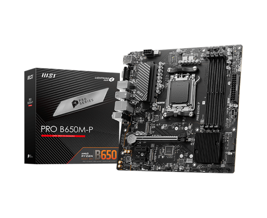  MB sAM5 MSI PRO B650M-P, AMD B650, 4xDDR5 1PCI-Ex16 2PCI-Ex1 2M.2 4SATA3 3USB3.2 Gen2(2A+1C) 4USB3.2 Gen 