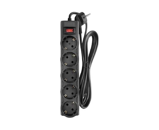  Сетевой фильтр CBR CSF 2505-1.8 Black CB, 5 евророзеток, длина 1,8 м, чёрный 