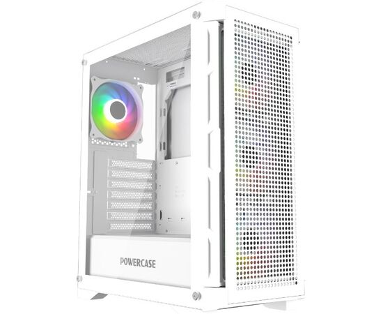  Корпус Powercase Ultimate White (CUW-A4), Tempered Glass, 4x 120mm ARGB fans, ARGB HUB, белый, ATX 
