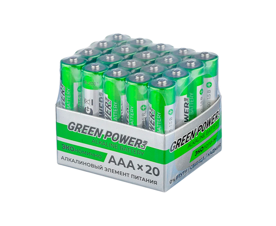  Батарейка GREEN POWERlab LR03 AAA BOX20 Alkaline 1.5V (4/20/120/720) 