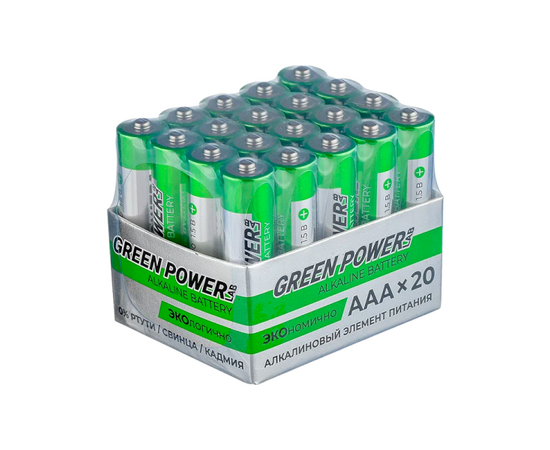  Батарейка GREEN POWERlab LR03 AAA BOX20 Alkaline 1.5V (4/20/120/720) 