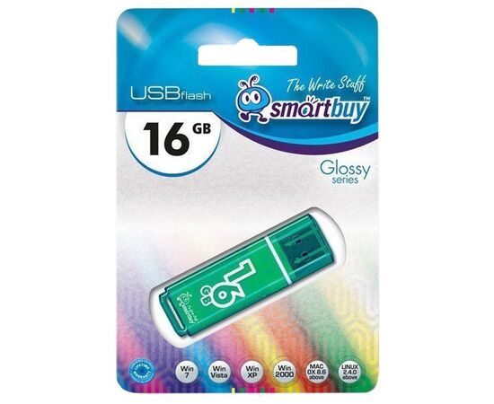  Флэш накопитель USB 16 Гб Smart Buy Glossy (green) (20110) 
