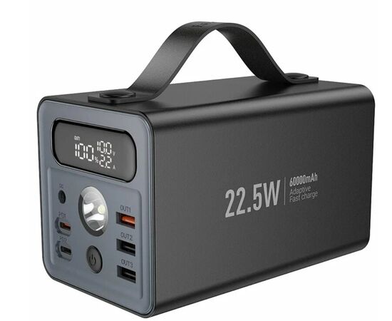  HOCO J138 Пауэрбанк 60000 mAh/LED/PD + QC 3.0/Выход: 3A, 22.5W+PD20W+DC12V/черная 