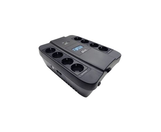  ИБП Powercom Back-UPS Spider SPD-900U LCD USB, Line-Interactive, LCD, AVR, 900VA/540W, Schuko, USB, black (1456263) 