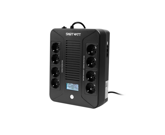  Источник бесперебойного питания Smartwatt Safe pro LCD 360Вт 600ВА черный 